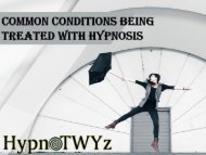 Common Conditions being Treated with Hypnosis