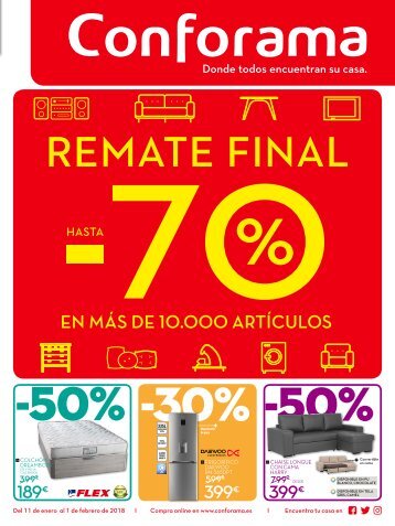 Conforama REMATE FINAL hasta 1 de Febrero 2018