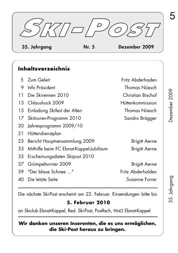 Skipost Nr5/09 (PDF 7.51MB) - Skiclub Ebnat-Kappel