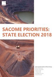SACOME Priorities: State Election 2018