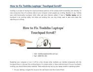How to Fix Toshiba Laptops Touch-pad Scroll?