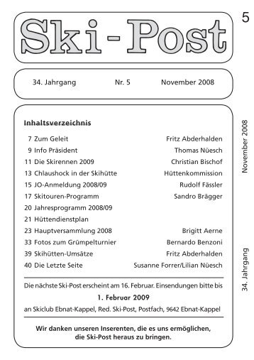 Skipost Nr 5/08 (PDF 2.9 MB) - Skiclub Ebnat-Kappel