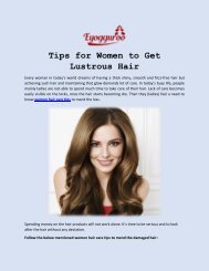 Tips for Women to Get Lustrous Hair