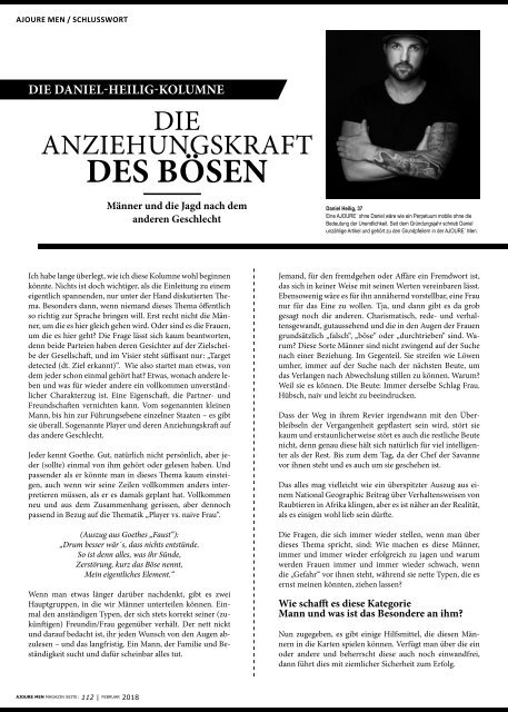 AJOURE´ Men Magazin Februar 2018