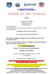 INVITATION TOURNOI U13