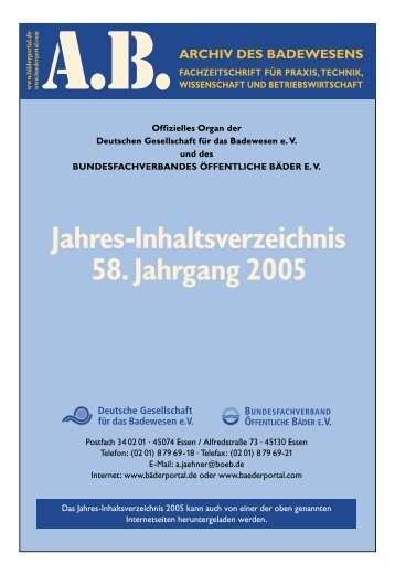 Jahres-Inhaltsverzeichnis 58. Jahrgang 2005 - Deutschen ...