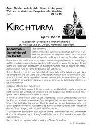 Kirchturm (April 2012) - Ev: Kirchengemeinde Nürnberg-Mögeldorf