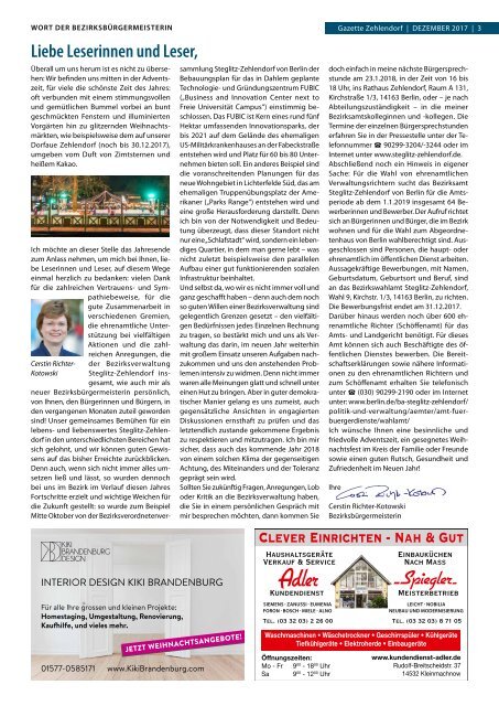 Gazette Zehlendorf Nr. 12/2017