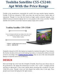 Toshiba Satellite C55-C5240:  Apt With the Price Range