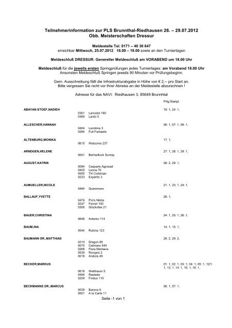 Teilnehmerinfo - die meldestelle