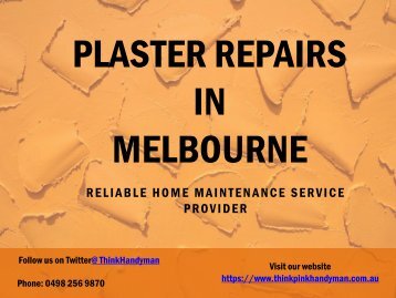 Plaster Repairs Melbourne - Think Pink Handyman