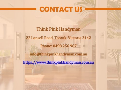 Plaster Repairs Melbourne - Think Pink Handyman