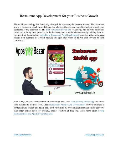 Restaurant App Development for your Business Growth