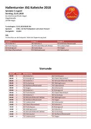 Spielplan 2018 E-Jugend Hallenturnier JSG Kalteiche