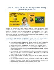 How to Change the Norton Setting to Permanently Ignore the Specific File
