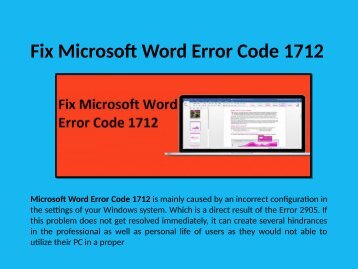 Microsoft Word Error Code 1712 Call 1-888-909-0535 Help Number