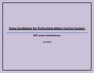 Some Guidelines for Performing Motor Control Centers