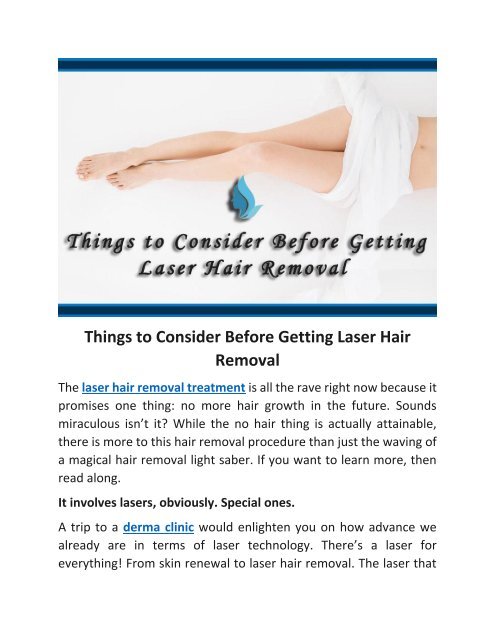 Things To Consider Before Getting Laser Hair Removal