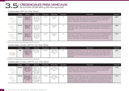 Catálogo de Control de Accesos 2018 - versión 4.6.1 (EUR – FOB Madrid)