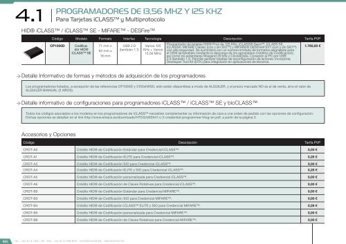 Catálogo de Control de Accesos 2018 - versión 4.6.1 (EUR – FOB Madrid)