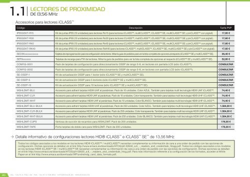 Catálogo de Control de Accesos 2018 - versión 4.6.1 (EUR – FOB Madrid)