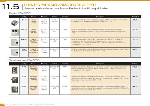 Catálogo de Control de Accesos 2018 - versión 4.6.1 (EUR – FOB Madrid)