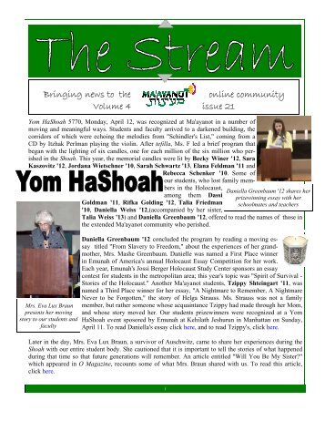 Issue 21.pub - Ma'ayanot Yeshiva High School for Girls