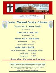 Easter Weekend Service Schedule - Prince of Peace Lutheran Church