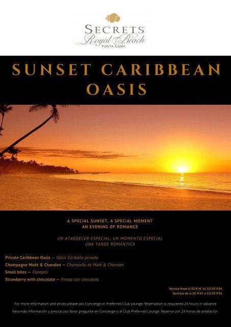 Sunset in Caribbean oasis
