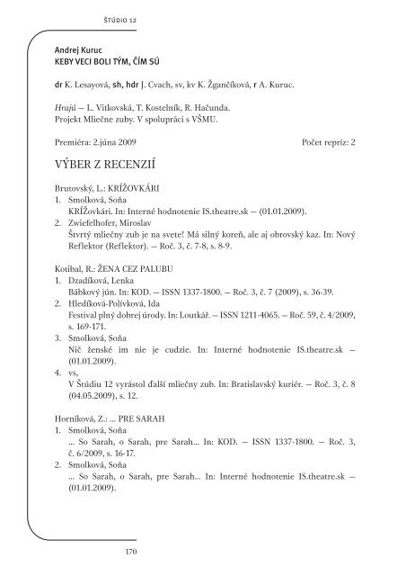 RoÄenka 2008/2009 (formÃ¡t PDF, 6,4MB) - DivadelnÃ½ Ãºstav