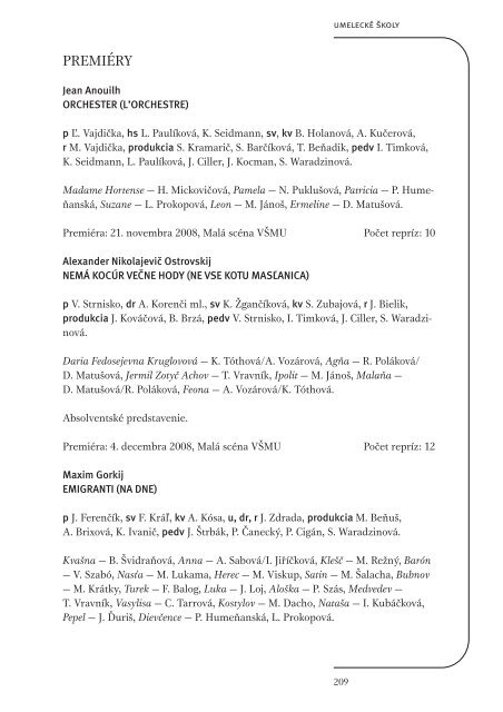 RoÄenka 2008/2009 (formÃ¡t PDF, 6,4MB) - DivadelnÃ½ Ãºstav