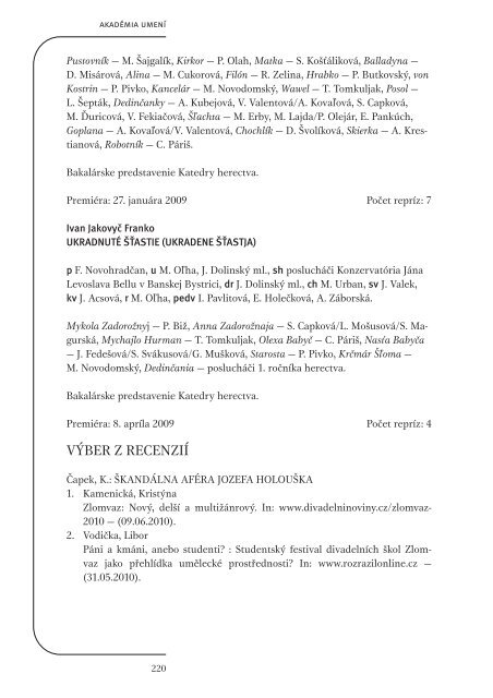 RoÄenka 2008/2009 (formÃ¡t PDF, 6,4MB) - DivadelnÃ½ Ãºstav