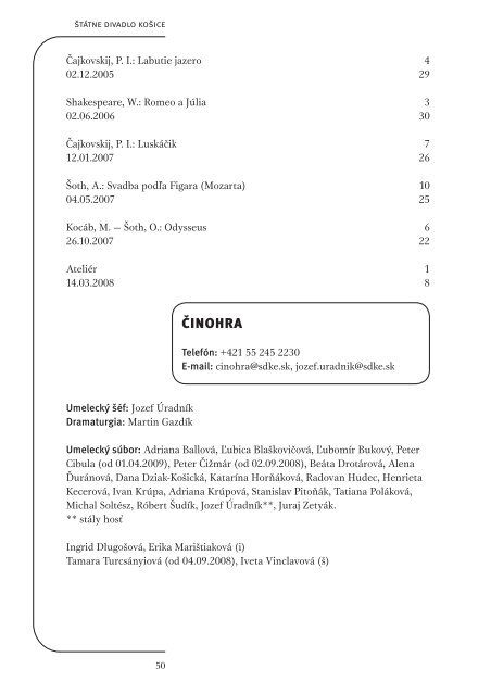 RoÄenka 2008/2009 (formÃ¡t PDF, 6,4MB) - DivadelnÃ½ Ãºstav