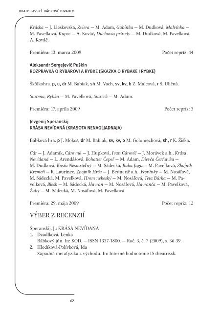 RoÄenka 2008/2009 (formÃ¡t PDF, 6,4MB) - DivadelnÃ½ Ãºstav