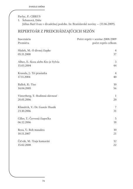 RoÄenka 2008/2009 (formÃ¡t PDF, 6,4MB) - DivadelnÃ½ Ãºstav