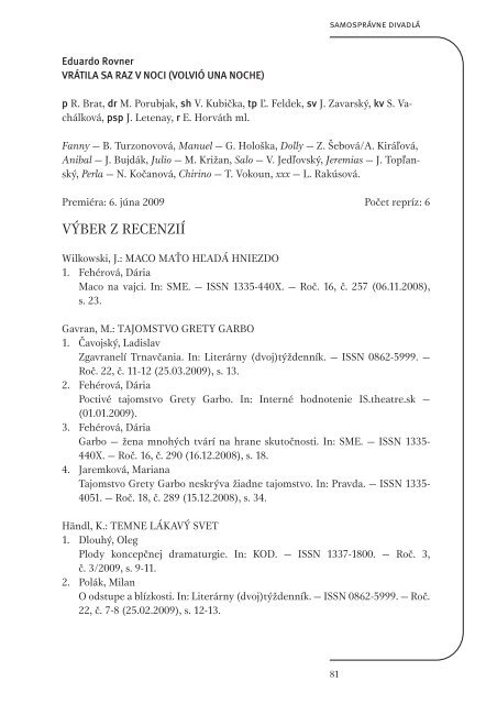 RoÄenka 2008/2009 (formÃ¡t PDF, 6,4MB) - DivadelnÃ½ Ãºstav