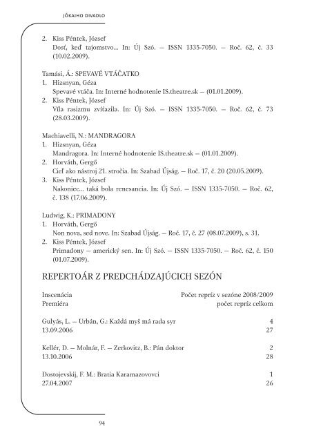 RoÄenka 2008/2009 (formÃ¡t PDF, 6,4MB) - DivadelnÃ½ Ãºstav