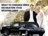 WHAT TO CONSIDER WHEN DECORATING YOUR WEDDING LIMO