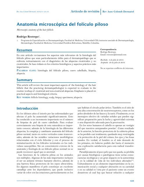 histología del folículo piloso