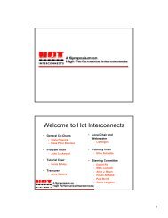 Welcome to Hot Interconnects - IEEE Hot Interconnects