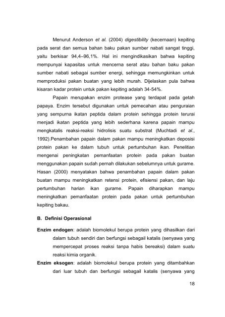 APLIKASI TEKNOLOGI ENZIM DALAM PRODUKSI BENIH RAJUNGAN