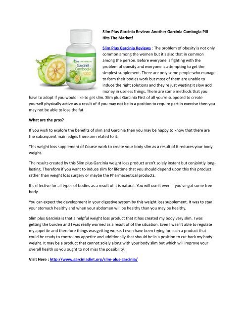 garcinia cambogia slim plus