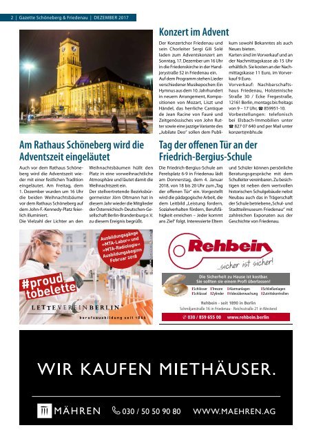 Gazette Schöneberg & Friedenau Nr 12/2017