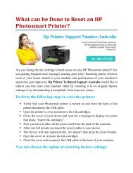 What can be Done to Reset an HP Photosmart Printer?