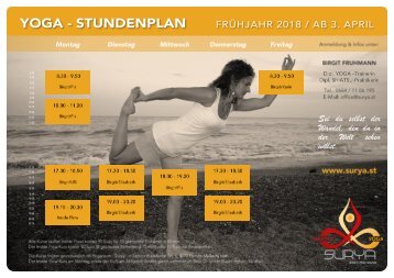 Yoga - Stundenplan 