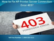 18005769647 How to Fix HP Printer Server Connection Error 403