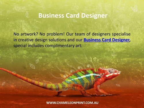 Business Card Designer - Chameleon Print Group 