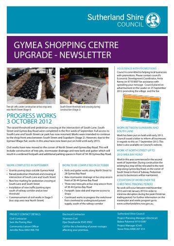 GYmea shoppinG centre upGraDe - newsLetter - Sutherland Shire ...