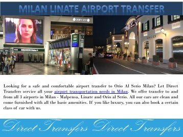 Milan Linate Airport Transfer