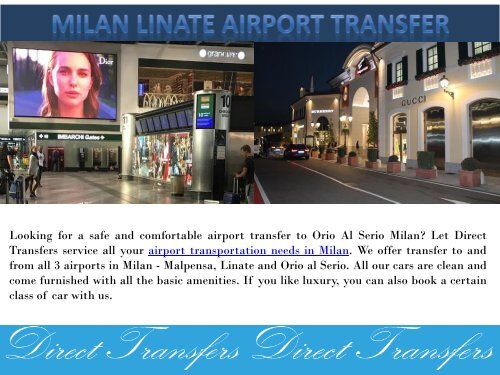 Milan Linate Airport Transfer